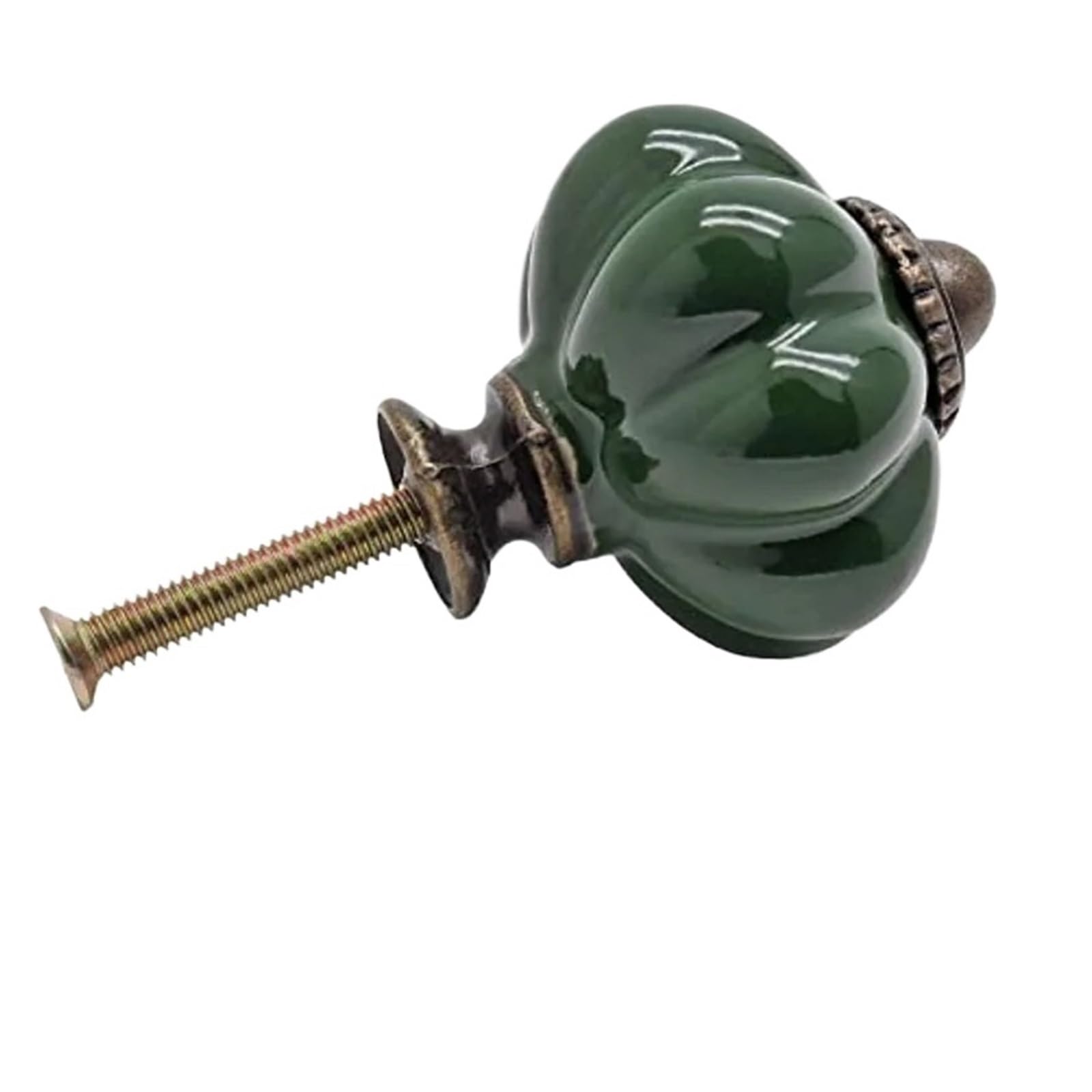 KLdcfhDR 3/6/12pcs Polished Metal Dark Green Ceramic Cabinet Dresser Knobs Set with Hardware(White-6pc)