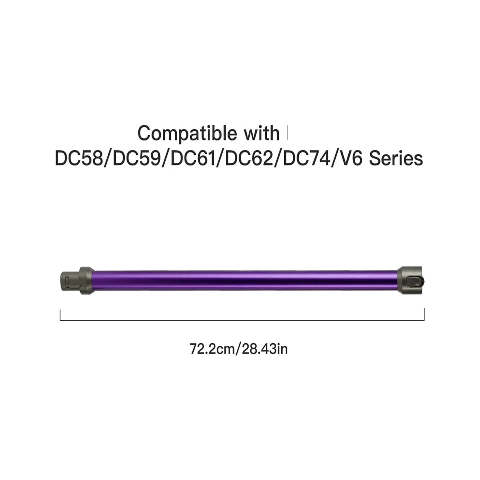 Baguette D'extension D'aspirateur, Compatible for Dyson, V6 DC45 DC58 DC59 DC62 DC61 Pièces De Rechange De Tube De Connecteur À Dégagement Rapide En Métal A/B/C(Purple)