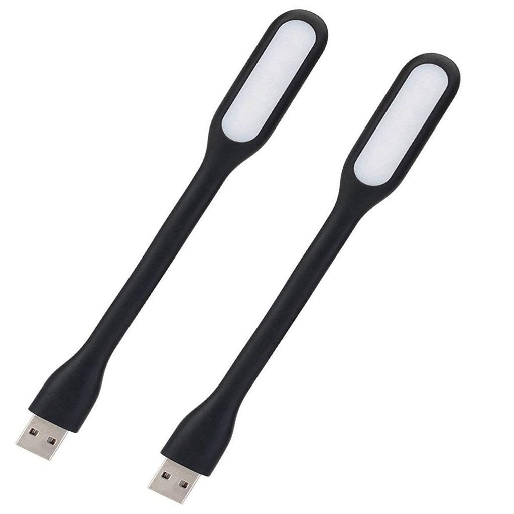 Mini USB LED Light Lamp USB Light for Laptop Computer Keyboard, Flexible Gooseneck Reading Light,(Colour Black) (Pack of 2)