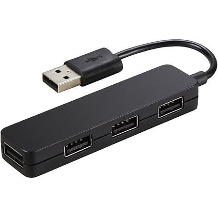 Hama USB 2.0 Hub, 4-fach „Slim“ (4 USB-Ports, kompakt, großer Buchsenabstand, bus-powered) externer USB-Verteiler schwarz
