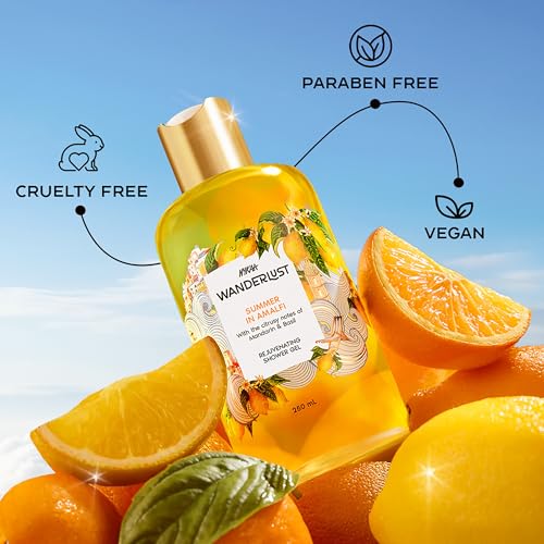 Image of Wanderlust Summer in Amalfi Shower Gel, 250 ml| Nourishes & Rejuvenates | Gentle Cleanser| Refreshing bodywash | Enriched With hydrating Glycerine | Paraben-Free, Vegan | Suitable for All Skin Types | Nourishes & Rejuvenates, Gentle Cleanser, Enriched With Hydrating Glycerine, Paraben-Free, Vegan, Suitable for All Skin Types