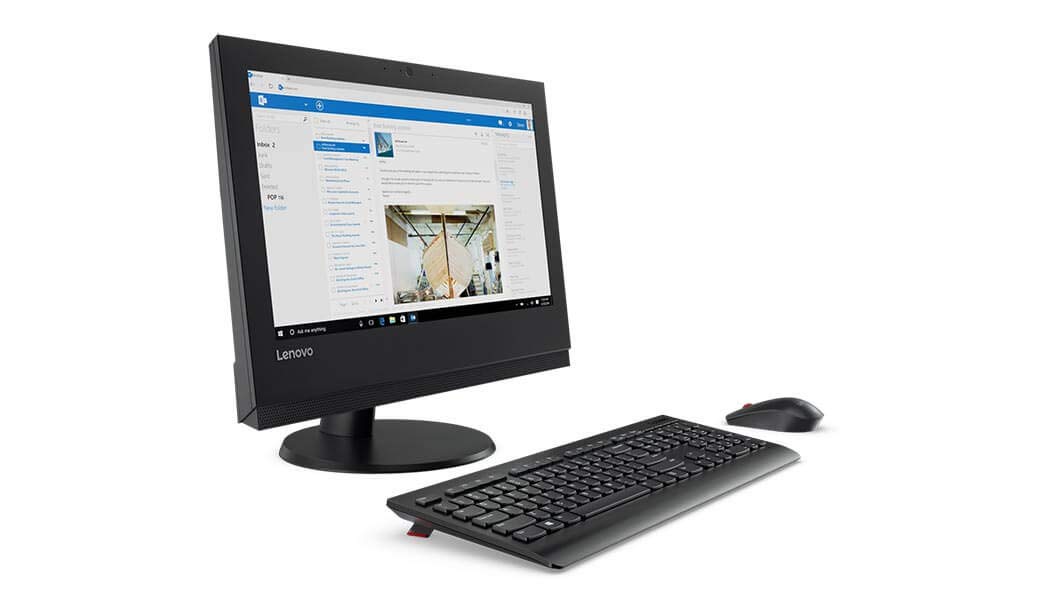 Lenovo ThinkCentre V310z Todo en uno Desktop Computer, Monitor de 19,5 Pulgadas, Intel Core i3-7100, 8 GB de RAM, SSD de 256 GB, Teclado QWERTY US, Wi-Fi, Bluetooth, Windows 11 Pro (reacondicionado)