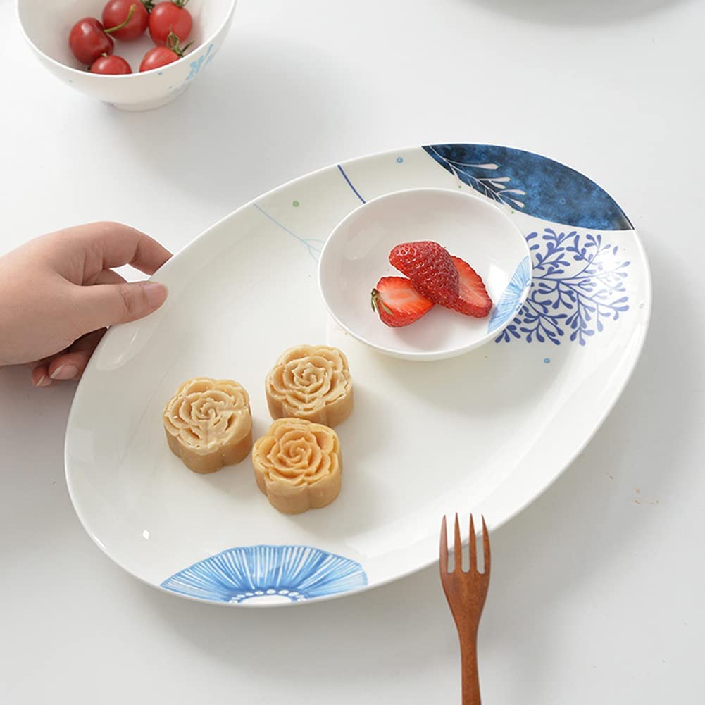 Zestaw zastawy stołowej dla 10 osób, lekkie luksusowe talerze i miski w stylu skandynawskim, kreatywny design z porcelany kostnej