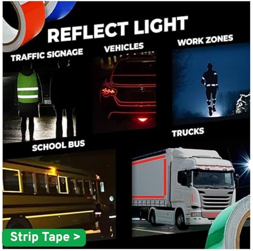 Image of WALLMATE Dual Shade Reflective Radium Strip Waterproof Self Adhesive, Safety Sticker, Night Glow Tape for Helmet, car, Scooter & Cycle Decoration (Purple-Silver, 0.5 In x 45 Mtr (1771 in) (PCK OF 2)