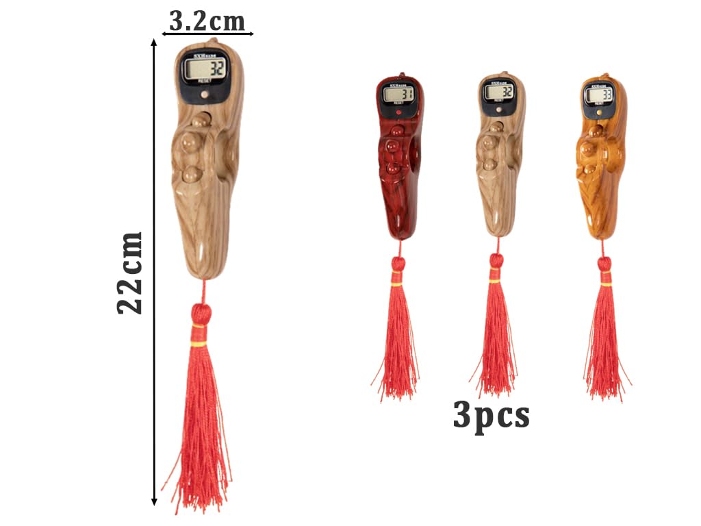 3 contatori digitali portatili portatili con perline, contatore digitale per preghiera, contatore elettronico Tasbih per meditazione, relax, preghiera musulmana - 2