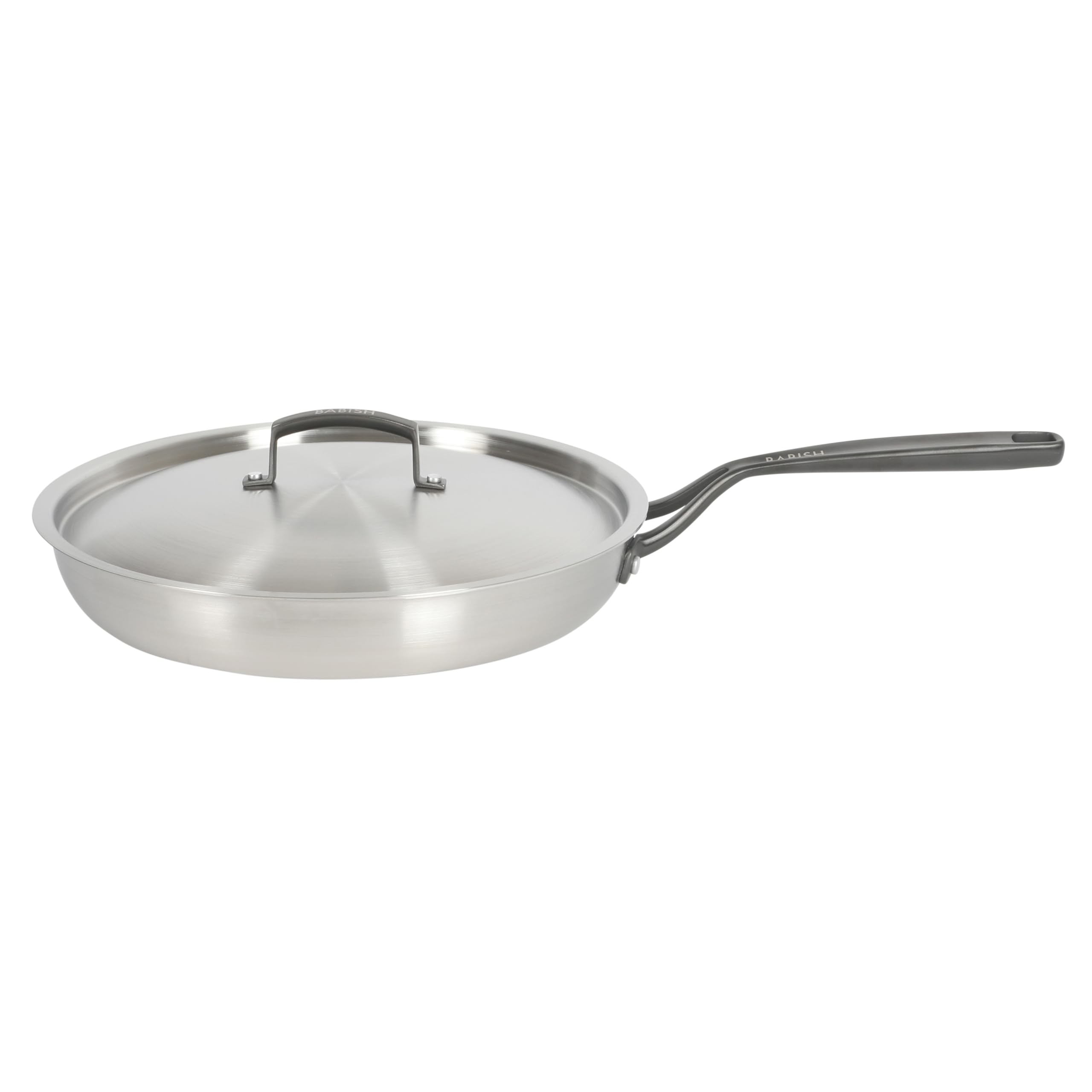 Babish 12-Inch Tri-Ply Stainless Steel Frying Pan
