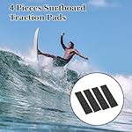 Villozxiny 4 Piece EVA Surfboard Deck Traction Pads Non-Slip Front Traction Pad Grip Mat for Surfing,Surf Boards, Stomp Skimboards, Funboard, Fish Board, Black - Image 5