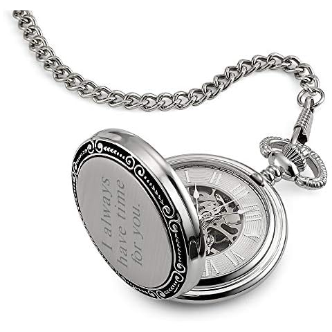 THINGS REMEMBERED Engraved Graduation Photo Skeleton Pocket Watch and Box (Free Engraving) Cover