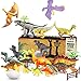 WOSTOO Dinosauro Giocattolo, Realistico Giocattolo Dinosauro Educativo Edificio di Dinosauro Mondo Giocattoli per Bambini - 17pcs Giocattoli Dinosauro + 6pcs Uova di Dinosauro e Piante Artificiali