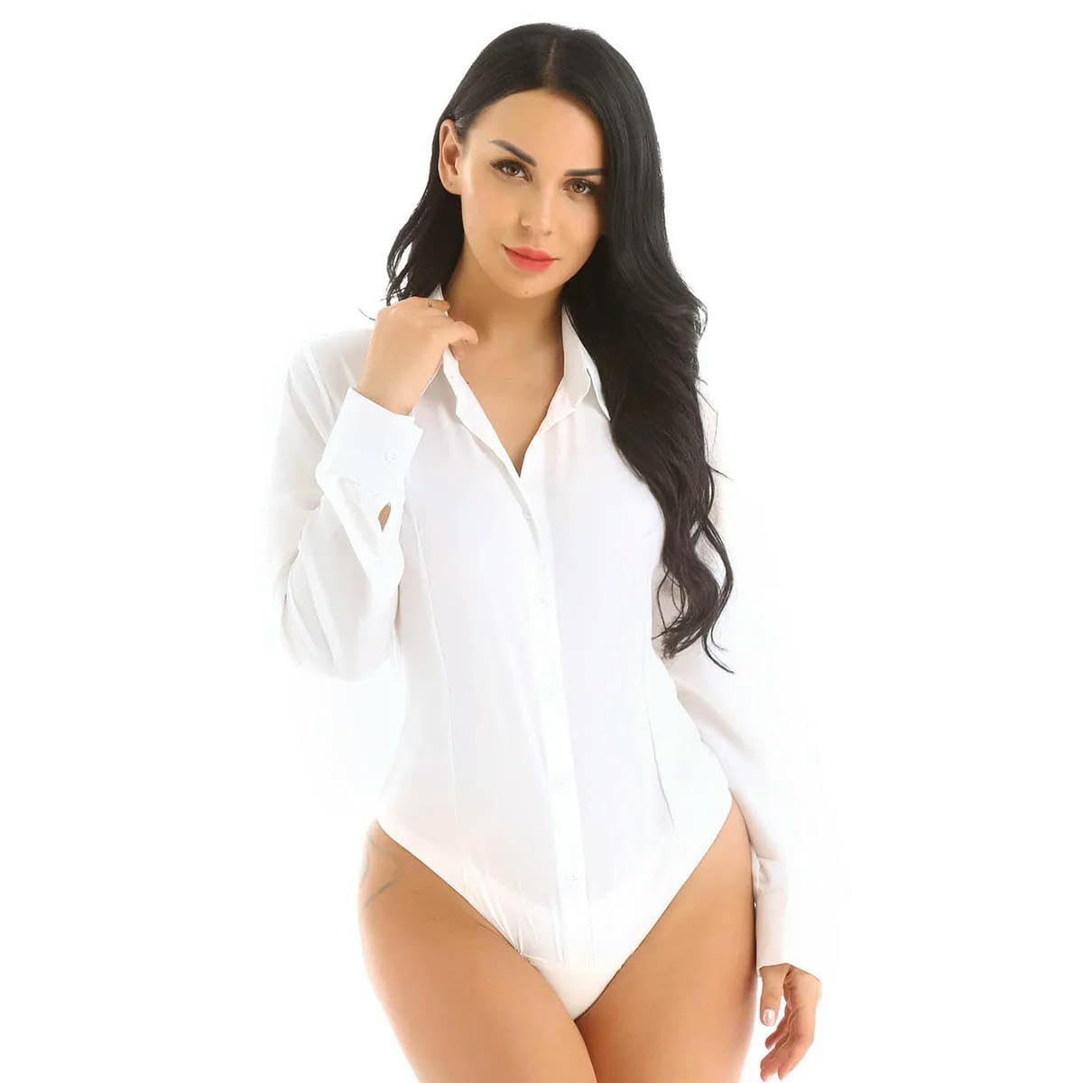Camisa de manga larga con botones para mujer, blusa fácil para oficina, ocasión formal de negocios