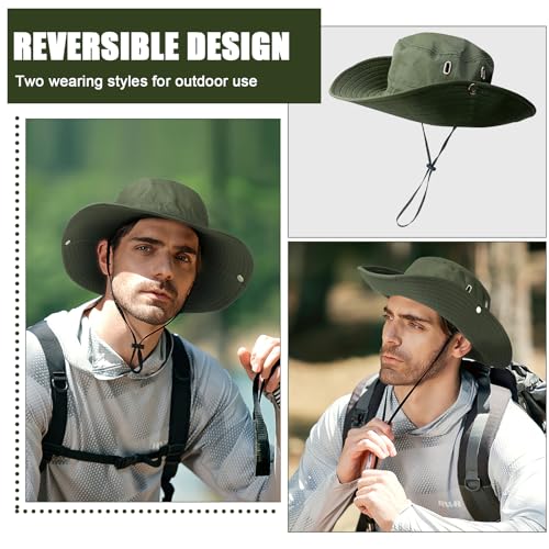 TAGVO Regenhut für Damen Herren,Wasserdichter Faltbar Bucket Hat UV-Schutz Outdoor Fischerhut, Schnell Trocknend und Atmungsaktiv Safari Hut Cowboy Hut Stil Sonnenhut für Camping Wandern Fischen