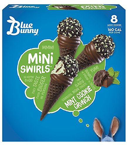 Blue Bunny Mini Swirls Mint Cookie Crunch Cones