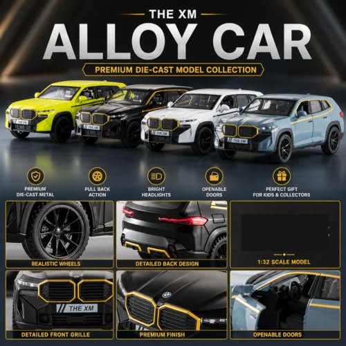 Image of Mashes BMW XM SUV Car 1:32 Scale Model Car Exclusive Alloy Metal Pull Back Die-cast Diecast Metal Pullback Toy Openable Doors & Light Music Best Gifts Toys Kids【Colors as Per Stock】