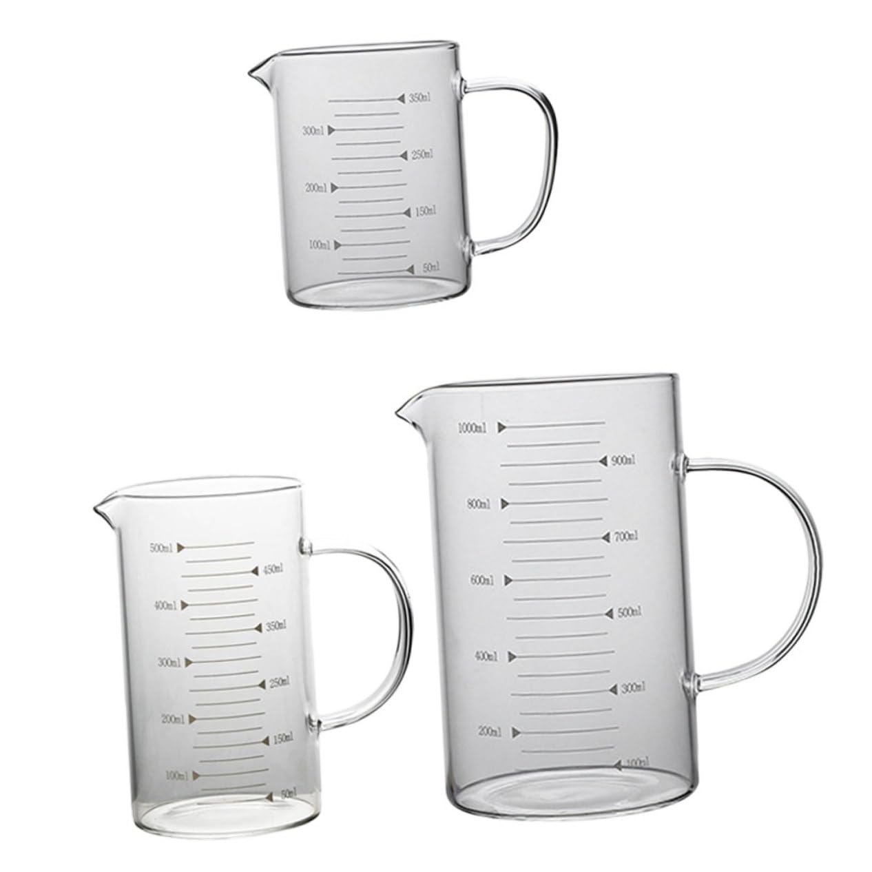 IMIKEYA 3pièces à Mesurer Graduées Mug Pour Lait Jus Et Ingrédients De Pâtisserie Précision Et Lisibilité Assurées
