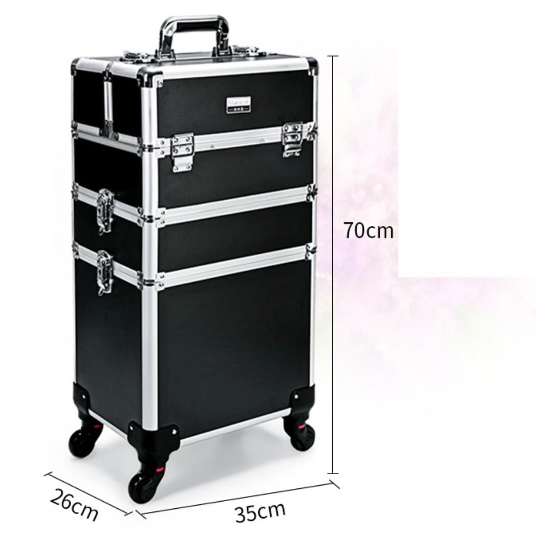 Mobiler Friseurwagen Professioneller Make-up-Koffer, Reise-Schönheitstrolley, Großer Kosmetiktrolley Für Friseure, Abschließbarer Roll-Make-up-Koffer Salon Ausstattung