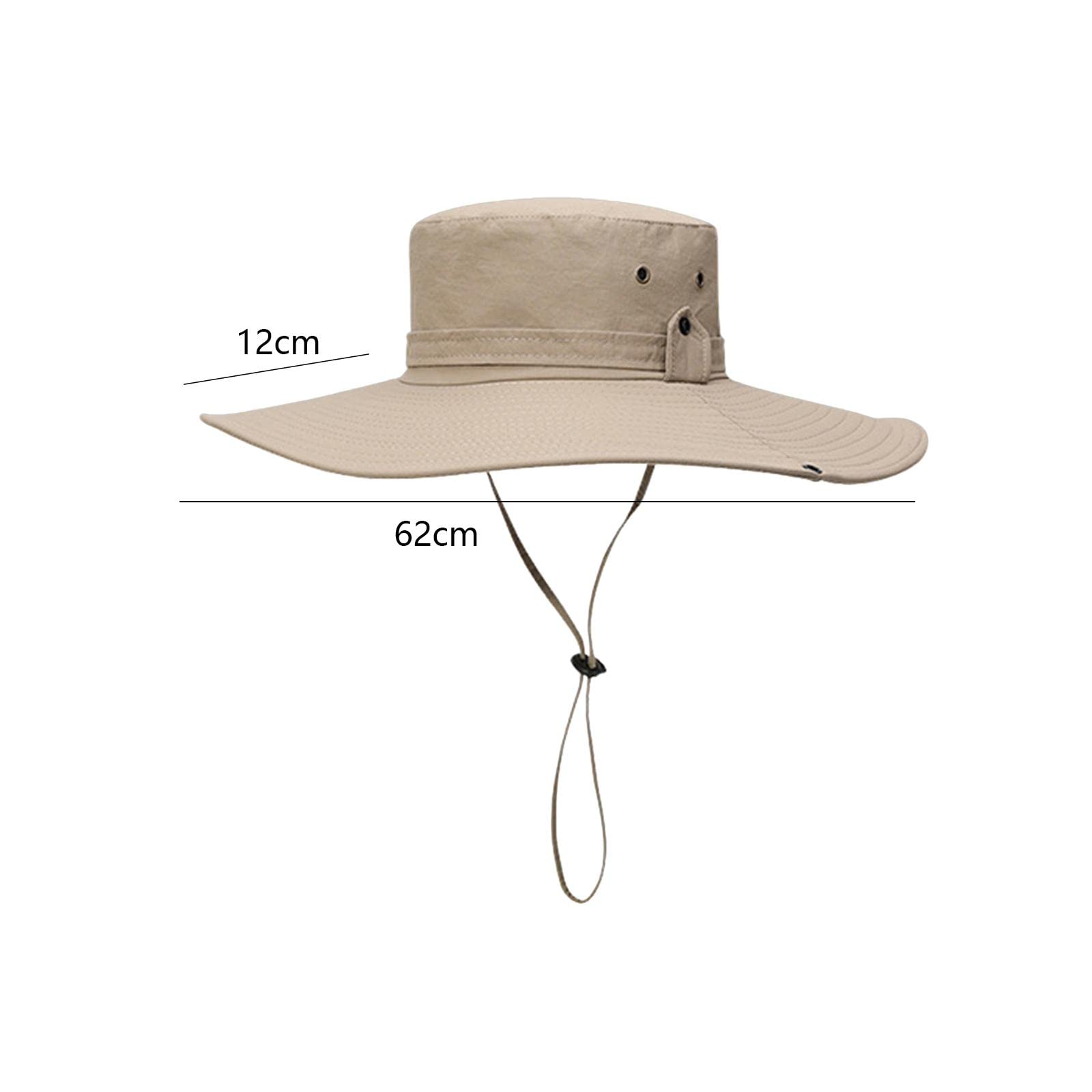 LOVIVER Cappello da pescatore larga Cappellini da pesca Cinturino regolabile leggero Casual Comodo Cappello da sole Visiera per arrampicata Sport, Stile a cachi