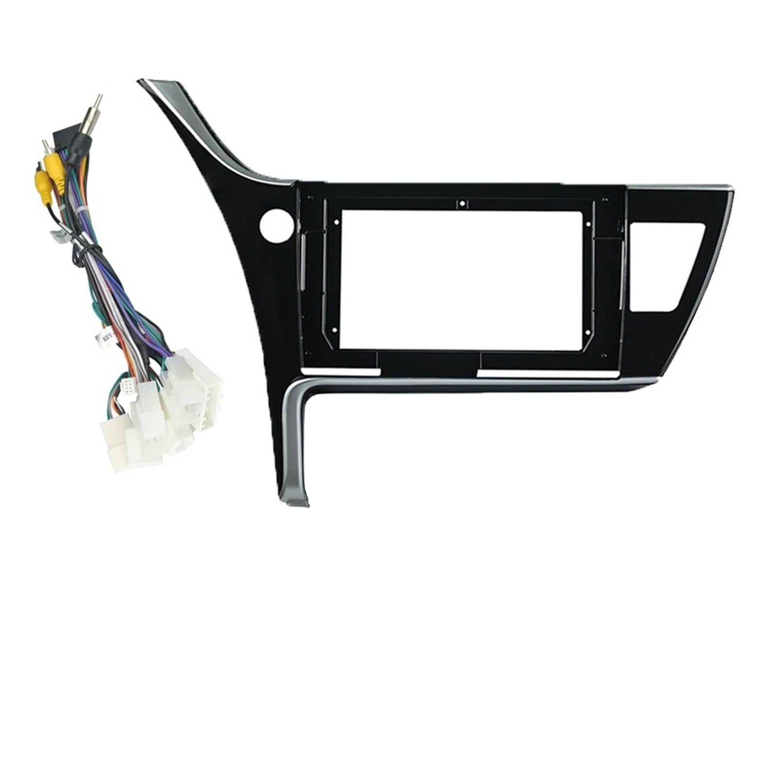 JKELPV Car Radio Frame Kit Fit For TOYOTA COROLLA 2017-2018 10.1 Inch Car Fascia 2din Car Dvd Radio Frame Adaptor Panel Radio adapter(Frame and cable)
