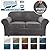 H.VERSAILTEX Real Velvet Plush 3 Piece Stretch Sofa Cover Velvet-Sofa Slipcover Loveseat Cover Furniture Protector Couch Soft Loveseat Slipcover for 2 Cushion Couch with Elastic Bottom(Loveseat,Grey)