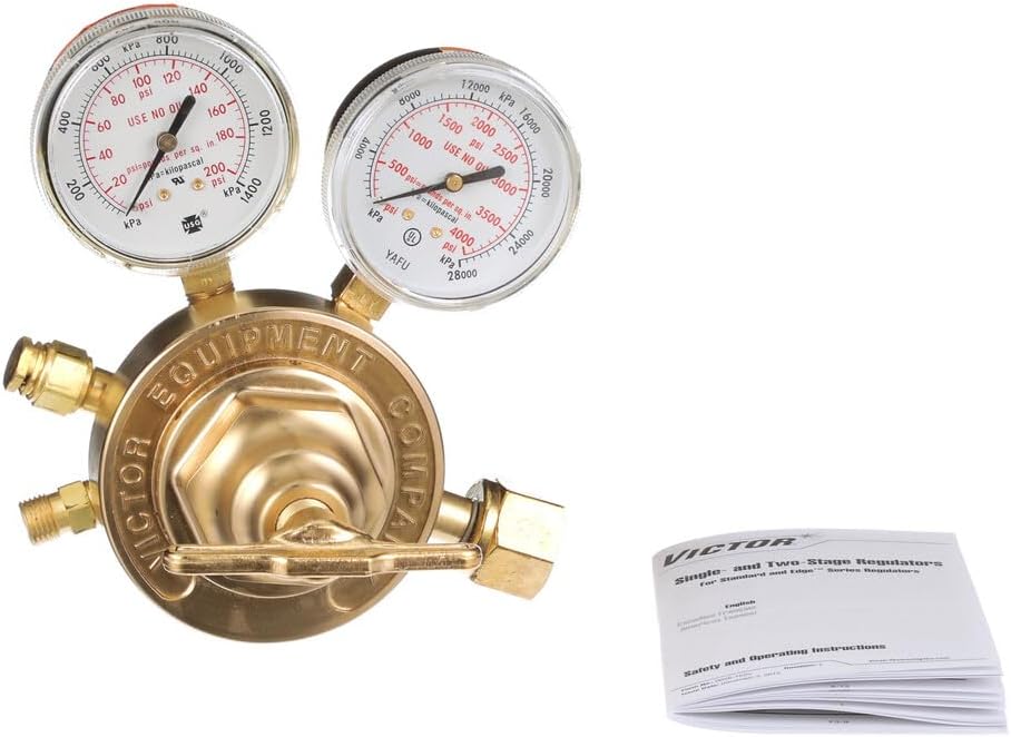 Victor Technologies 0781-0527 SR-450D-540 Heavy Duty Single Stage Oxygen Regulator, 5-125 psig Delivery Range, CGA 540 Inlet Connection