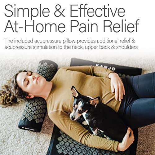 Kanjo Fsa Hsa Eligible Premium Large Acupressure Mat And Pillow Set For Back Pain Relief & Neck Pain Relief, With Memory Foam Pillow, Includes Carry Bag, Black Xl #TOP2