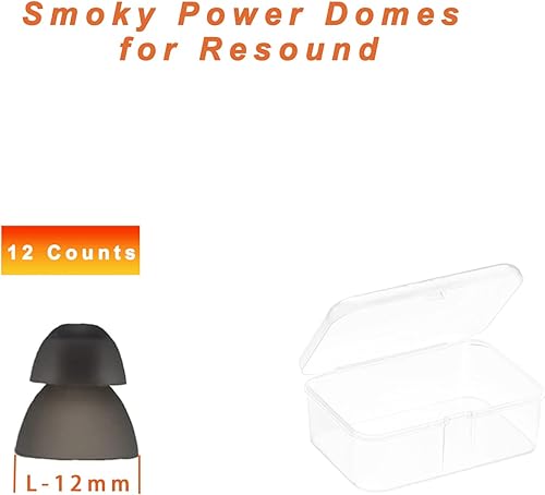 Miniatura 6 de Cúpulas para audífonos Smoky Power Domes para resound Sure Fit RIC RITE y amplificador auditivo BTE de ajuste abierto con herramienta de limpieza