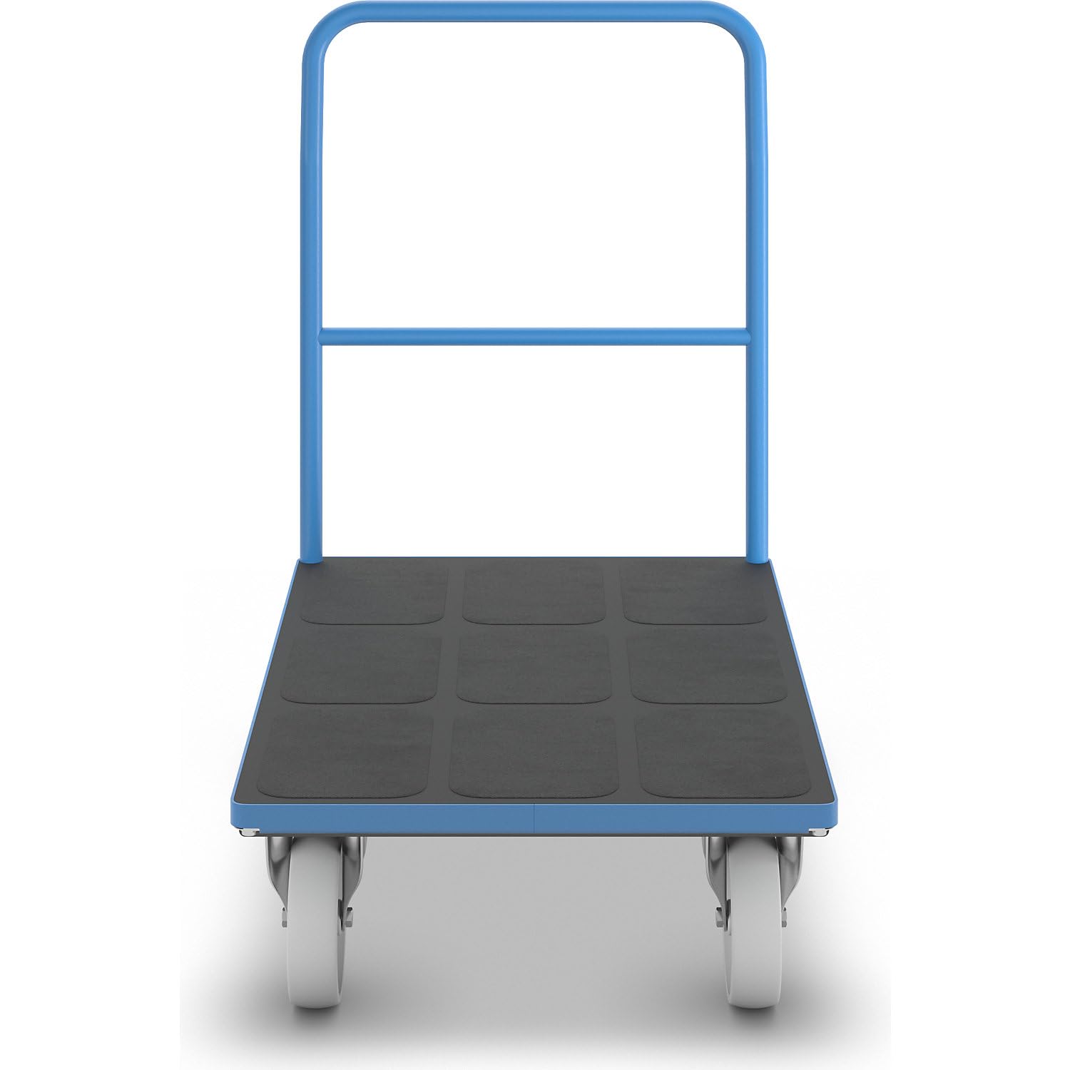 eurokraft | Plattformwagen | Rohrschiebebügel | Polyamidreifen | LxB 1050 x 700 mm | lichtBlau