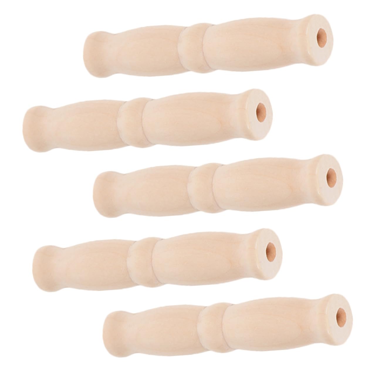 Poignées en bois naturel de 9 cm pour seau et transport domestique (Lot de 5)