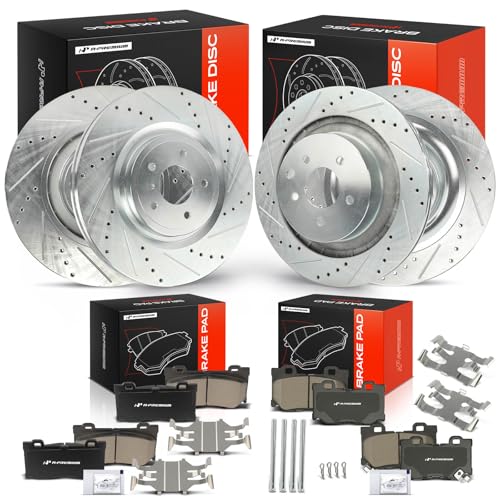 A- Front and Rear Drilled Brake Rotor & Brake Pad Select