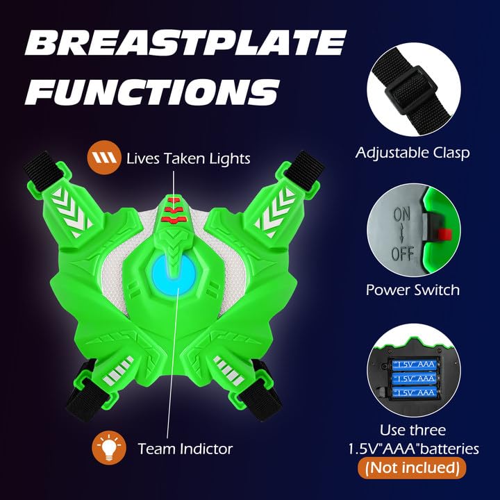 EchoPlan Laser Tag, Laser Tag Guns Toy Set of 4 with Vest, Upgraded Infrared Laser Tag Guns Toys for Kids, Lazer Tag Toys for Boys Indoor Outdoor Game, Toys for Kids Ages 6 7 8 9 10 11 12+Year Old Boy