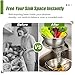 Palksky Stainless Steel Colander Set with Self-Draining Base, 3 Sizes Colanders & Food Strainers for Pasta, Rice, Fruits & Veggies, Metal Colander with Draining Plate for Sink or Countertop