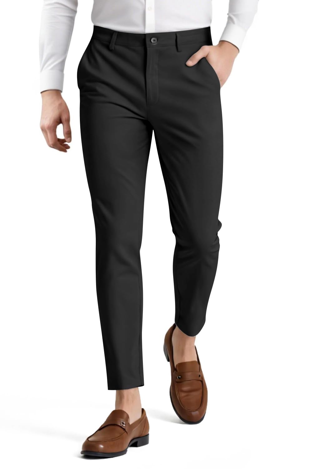 GINGTTOM Men's Skinny Pants Tapered Leg Stretch Slim Fit Dress Pants