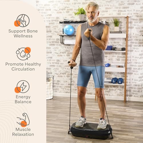 Lifepro Waver Mini Vibration Plate Exercise Machine with Remote & Bands — Compact Whole Body Vibrating Plate for Lymphatic Drainage & Muscle Toning — Shake Machine with 99 Speed Levels & 10 Presets by LifePro - Image 3