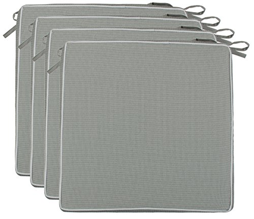 Brandsseller - Cojín para asiento exterior decorativo, repele la suciedad y el agua, relleno de 220 g, tamaño 40 x 40 x 4 cm, Tela, Piedra estructurada., 4er-Vorteilspack