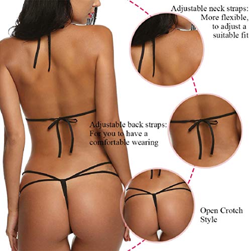 Voqeen-Mujer-Ropa-de-Dormir-Conjunto-Atractivo-Pijamas-de-Encaje-y-Tul-sin-Mangas-Lingerie-Atractivo-Bodysuit-Lenceria-Halter-Pijama