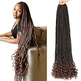 Ombre Brown Small Box Braids With Curly Ends 10 Packs 32 Inch Long Box Braids Crochet Hair for Black