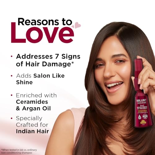 Image of BBLUNT 7 in 1 Repair & Revive Oil Hair Serum for Upto 100% Damage Repair - 70 ml | Addresses 7 Signs of Hair Damage | Enriched with Ceramides & Argan Oil | For Men & Women