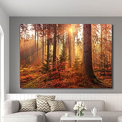 Arts Artisanat de Point de Croix grand arbre forestier contre le stress quotidien 70x120cm
