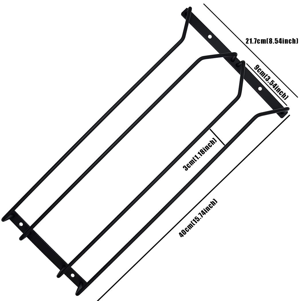 Dianoo Wijnglazen rek onder de kast 35 cm zwart wijnglazen houder onder plank bar keuken 2 rijen