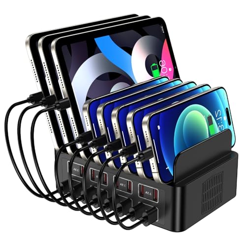 Charging Station for Multiple Devices, 16 Port USB Fast Charging Station, 175W Ipad Charger Station, Multiple Charger Organizer Compatible with Smartphones, Tablets and Other Devices