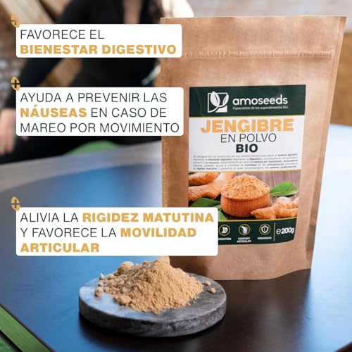 Miniatura 3 de Jengibre En Polvo Bio 200g Digestión Y Articulaciones Sabor Cítrico