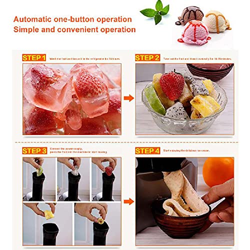 AXNI Eismaschine, Haushaltsfrucht-Dessert DIY-Eismaschine, Hausgemachte Eismaschine FüR Kinder, Glatt Und Lecker/Ohne Zusatzstoffe, Gefrorene Fruchteismaschine – Bild 5