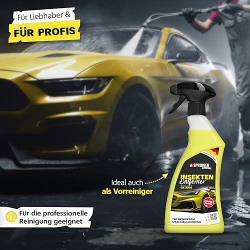 SPRINGER GX1000 - - Insektenentferner 750 ml - - Made in Germany - - Schonende Rezeptur - - Tiefenwirksame Formel - - Insekten-Reiniger für hartnäckige & angetrocknete Insektenreste