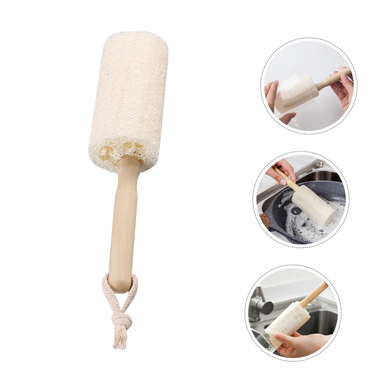 PRETYZOOM Lot De 5 Brosses De Nettoyage pour Tasses avec Manche en Bois pour Bouteilles Deau Et Ustensiles De Cuisine (3 Pièces X 5)