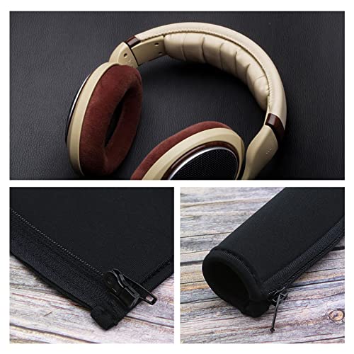 ECSiNG Headphone Headband Cover Headband Cushion Protector with Zipper 22x8.5 cm Compatible with Sennheiser HD598 HD579 HD595 HD599 HD559 HD569 HD518 HD555 HD558 Black - Image 2