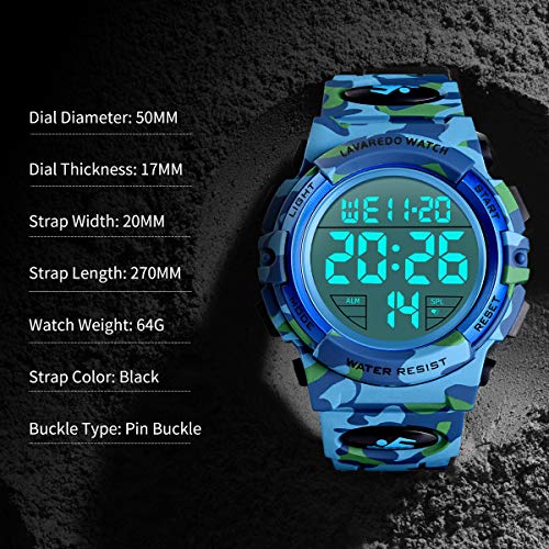 Image of L LAVAREDO Digital Men's Watch (Black Dial Black Colored Strap)