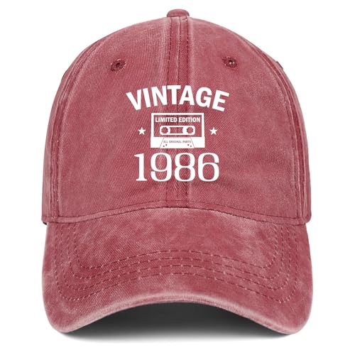 Image of 40th Birthday Gifts for Women Men Her Him 1986 Baseball Cap Hat | Vintage 1986 Baseball Cap Hat 40th Birthday Decorations for Women Men Her Him 40th Birthday Party Favors