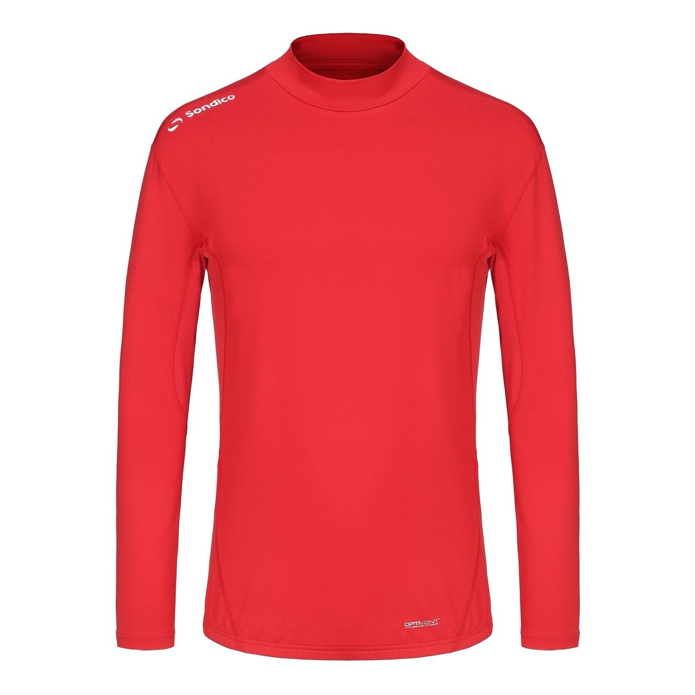 Sondico Mens Base Mock Neck Baselayer Top Red L