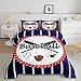 Feelyou Baseball Print Comforter Set Sports Game Bedding Set for Boys Girls Children Baseball Gaming Blue Stripe Comforter Baseball Lover Room Decor Twin Size Quilt Set