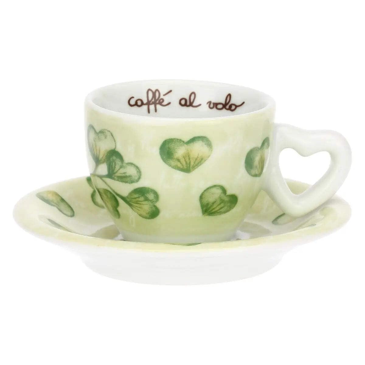 THUN - Set 6 Espressotassen - Porzellan - Kollektion Herzen in Blume - 13 x 6 cm