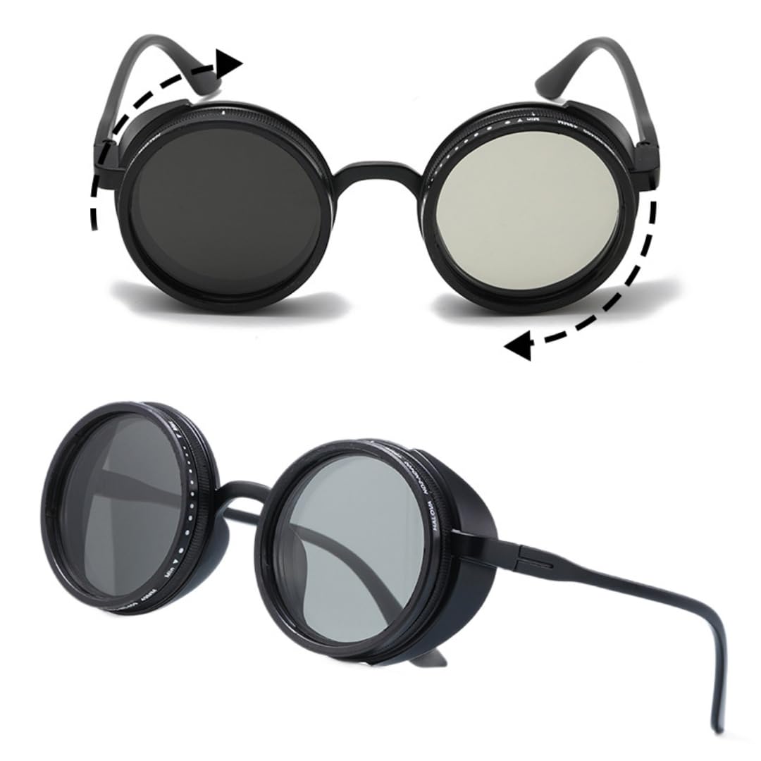 Okulary przeciwsłoneczne z polaryzacją UV400 Retro okrągłe Punk Outdoor Sports